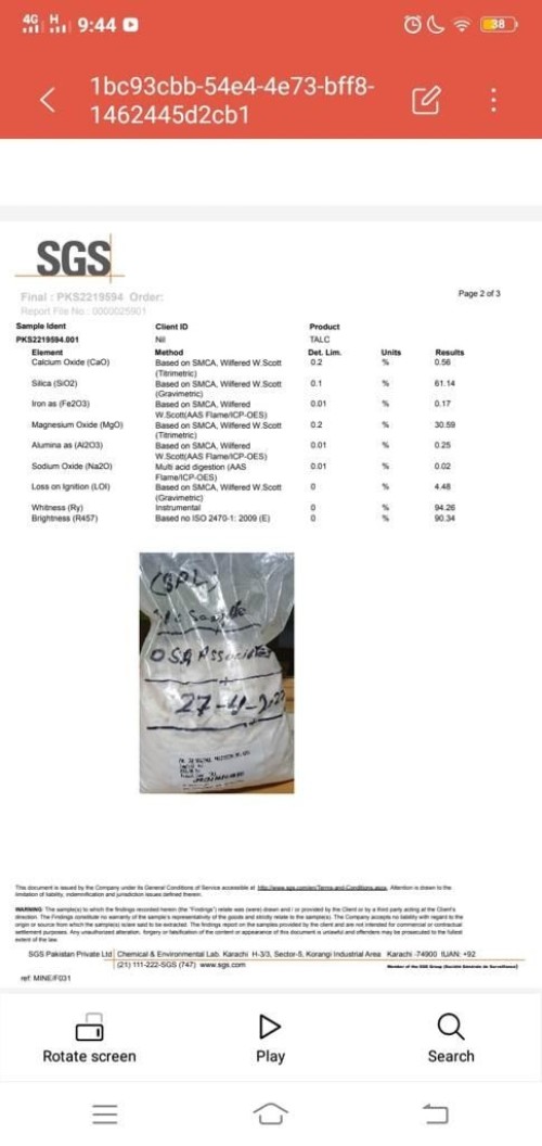 Talc Ore Lump